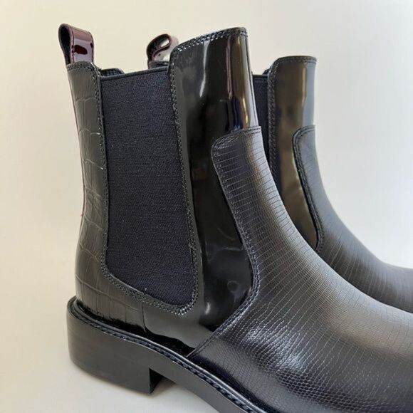 Jeffrey Campbell CORRODE CHELSEA BOOT IN BLACK LIZARD PRINT MULTI Size 6 - Picture 8 of 11